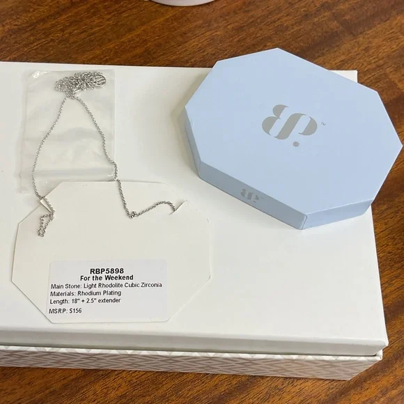 Bomb Party Necklace For The Weekend Light Rhodolite CZ Rhodium Plating - Picture 3 of 4